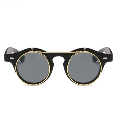 Women Brand Designer Retro Round Steampunk Sunglasses