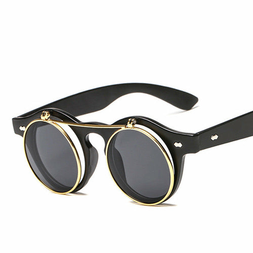 Women Brand Designer Retro Round Steampunk Sunglasses