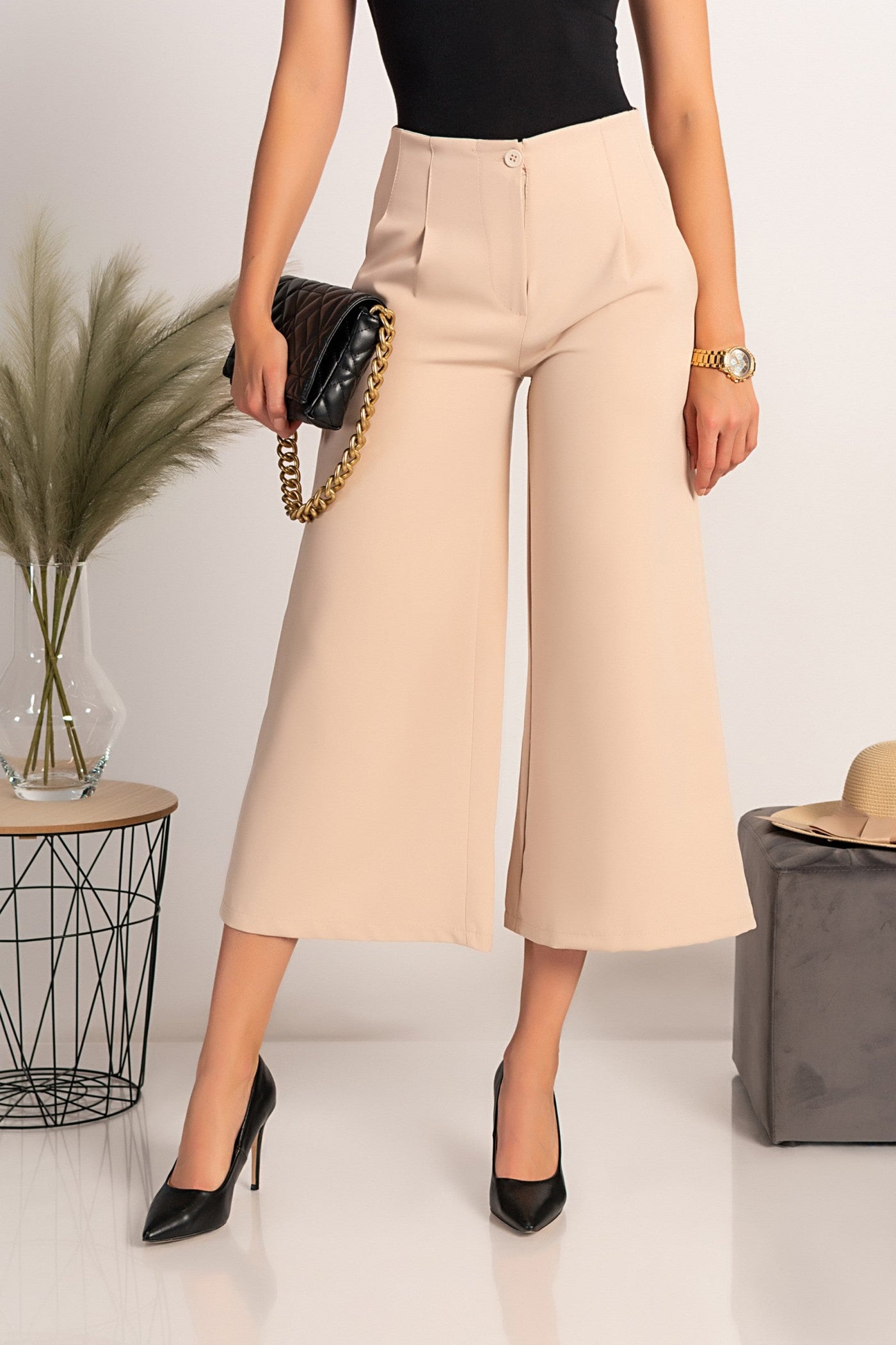 Elegant 7/8 pants Navolata, beige