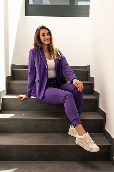 Elegant blazer and pants set Estrena, purple