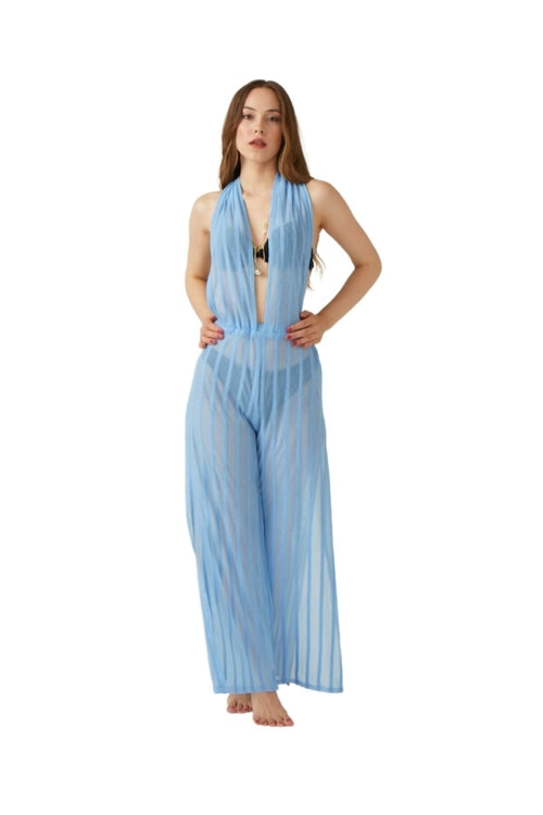 Colorful Women's Cover-Up Wide-Leg Pants Suit - Jump Suit Great for