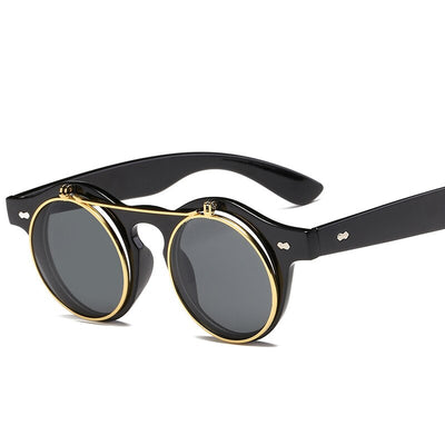 Women Brand Designer Retro Round Steampunk Sunglasses