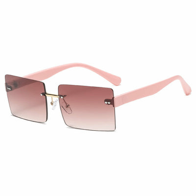 New Fashion Square Sunglasses Men And Women Rice Nail Frameless Sungla