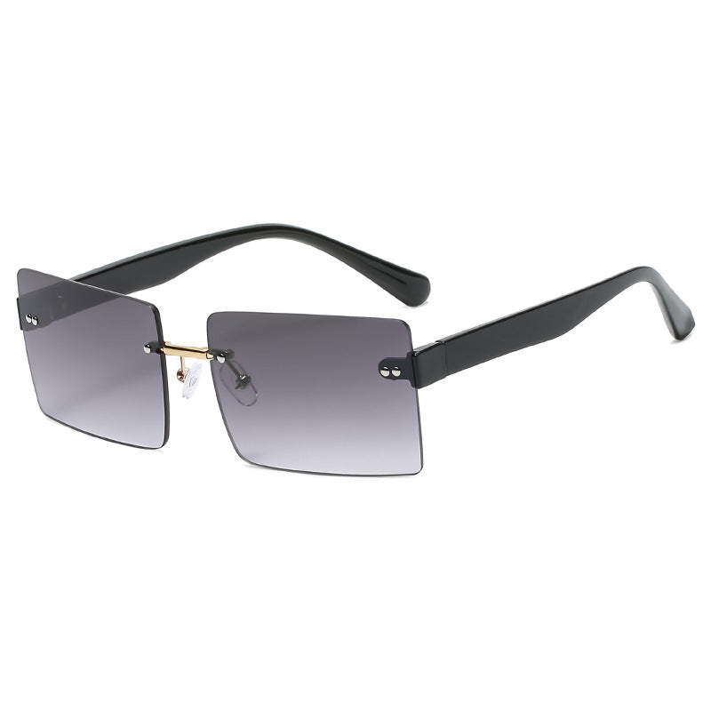 New Fashion Square Sunglasses Men And Women Rice Nail Frameless Sungla