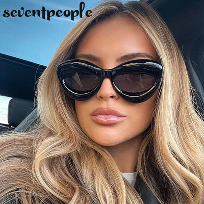 Plush women Cat Eye Sunglasses