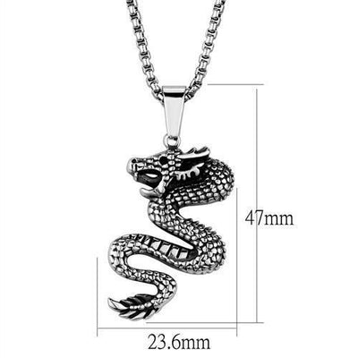 TK1986 - High polished (no plating) Stainless Steel Necklace with No