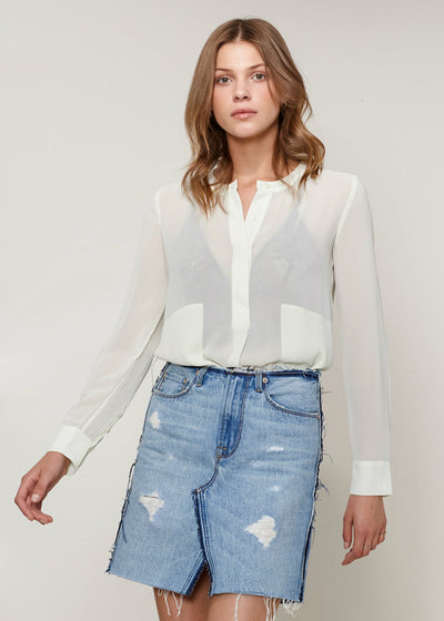 Sheer Button Up Blouse