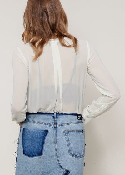 Sheer Button Up Blouse