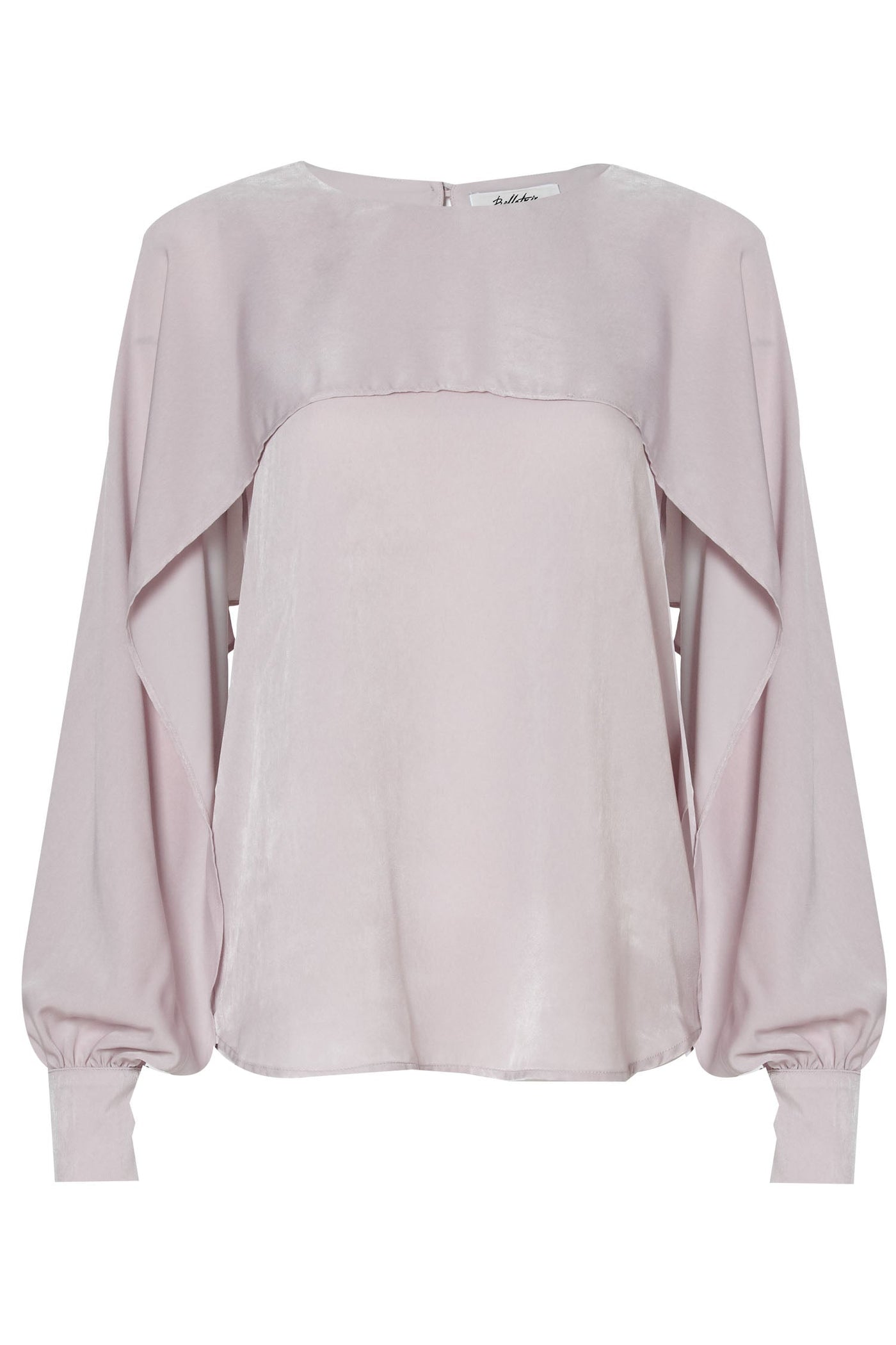 Long Open Sleeve Blouse in Pink Chiffon