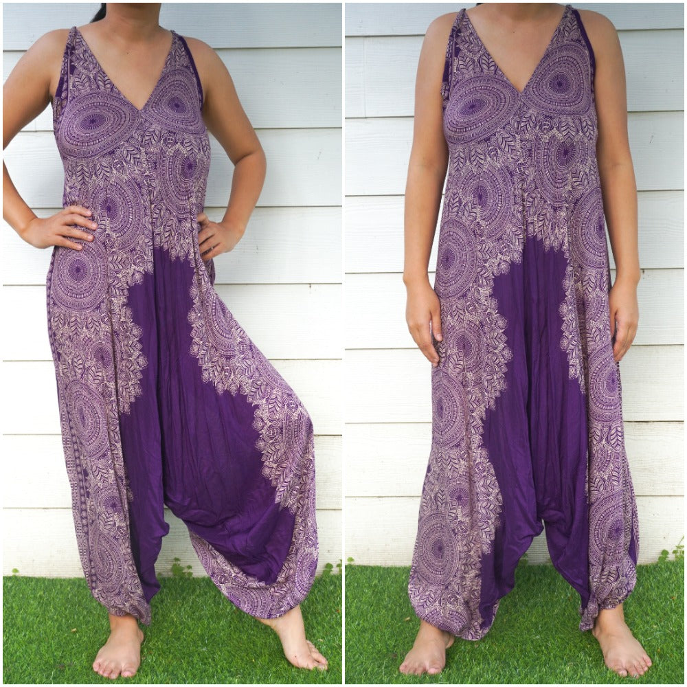 Purple Lotus Hippie Jumpsuits, Boho Rompers, Festival Clothing