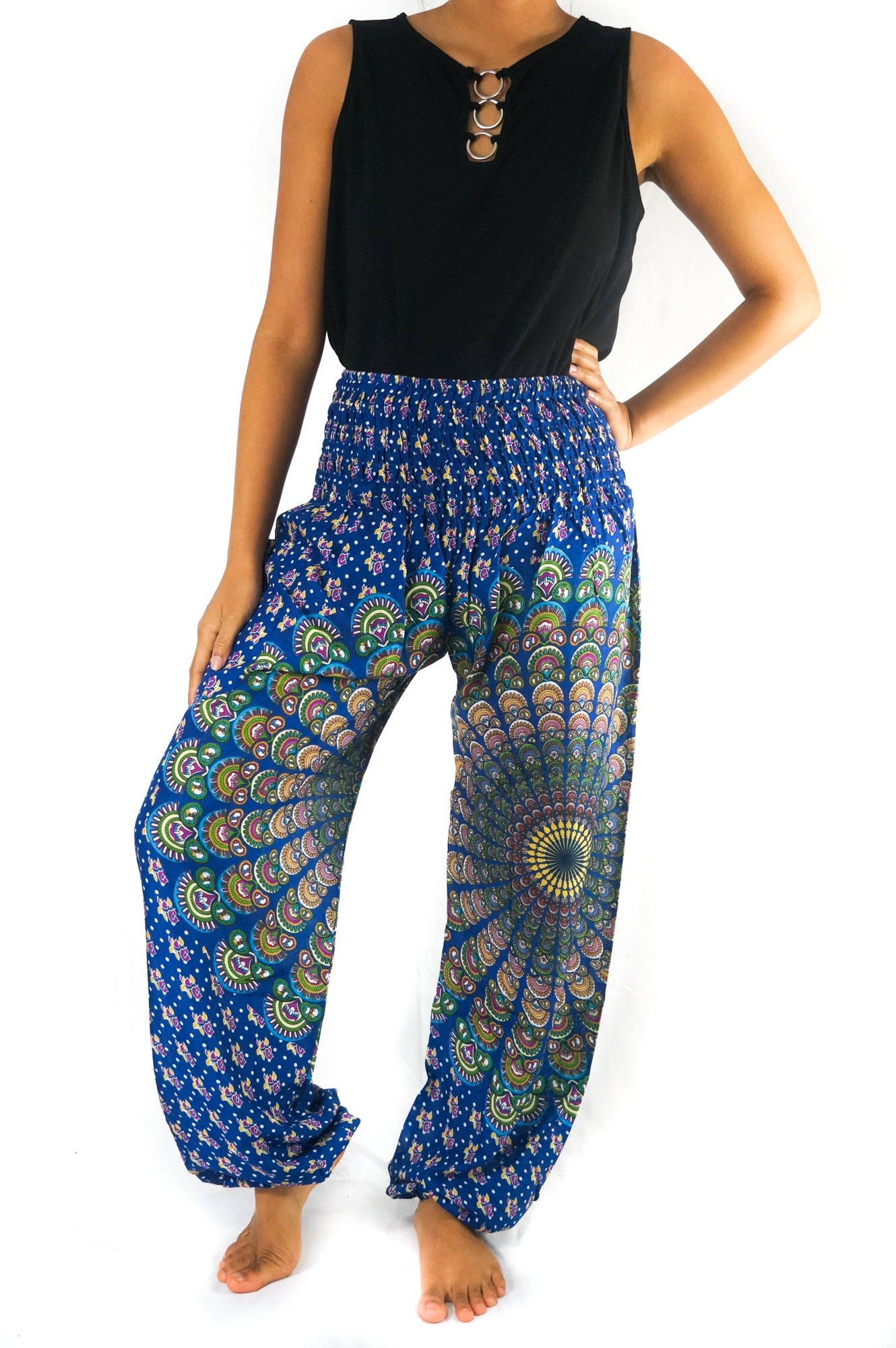 Blue Chakra Harem Pants, Hippie Pants, Boho Pants