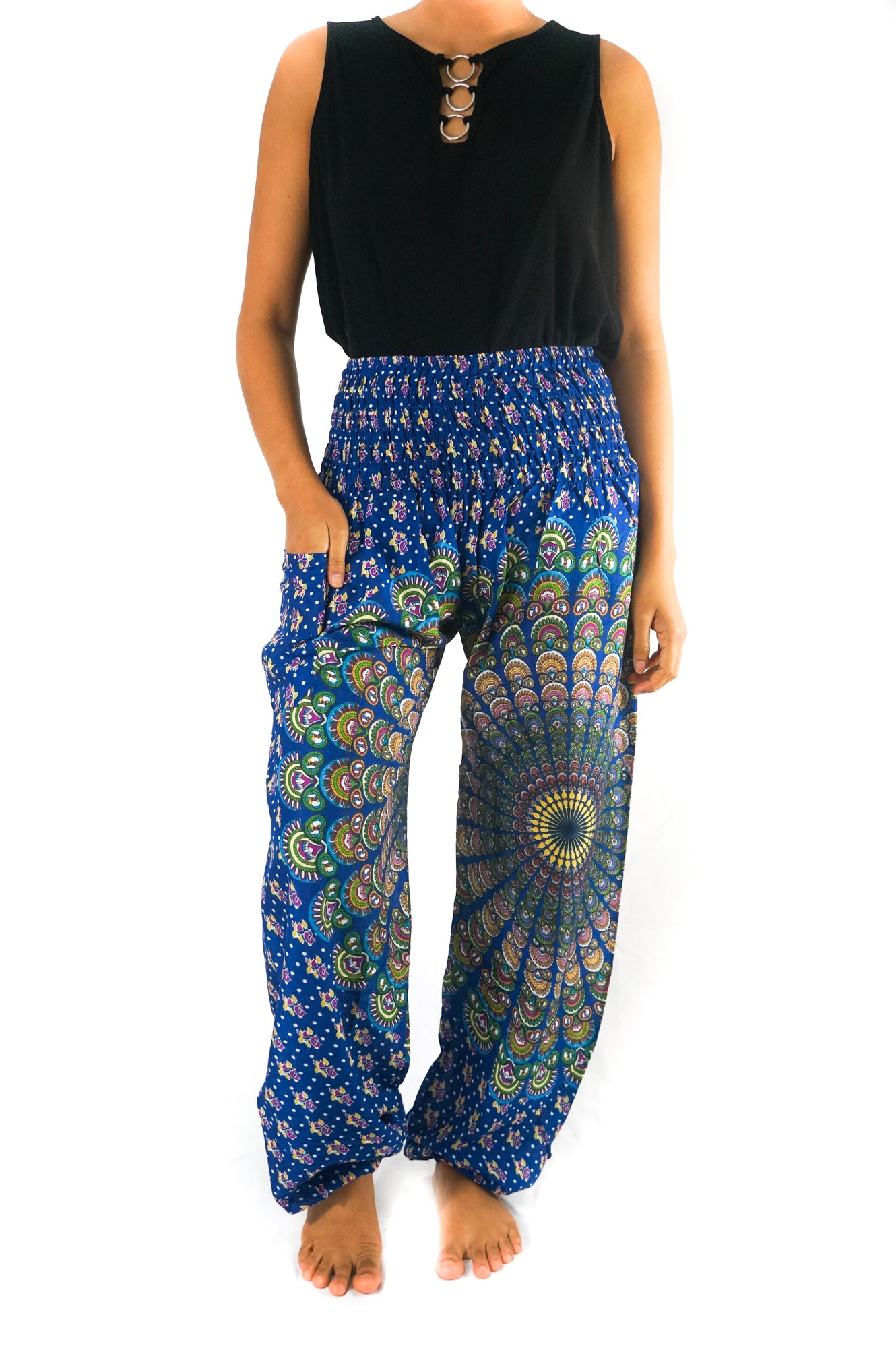 Blue Chakra Harem Pants, Hippie Pants, Boho Pants